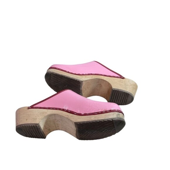 Lotta’s from Sweden Classic Retro Patent Leather Pink Clogs Size EU 37, US 6.5 - Picture 7 of 9